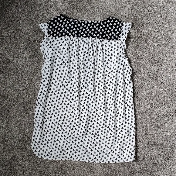 LOFT mixed media shell tank top sleeveless with pattern - Picture 6 of 8